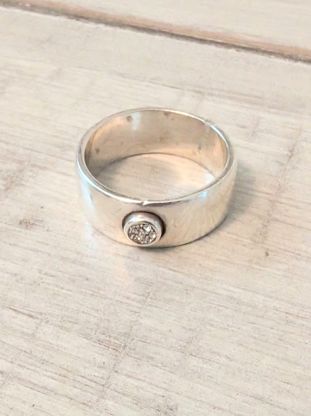 Brighton Wide Band CZ Ring Size 9